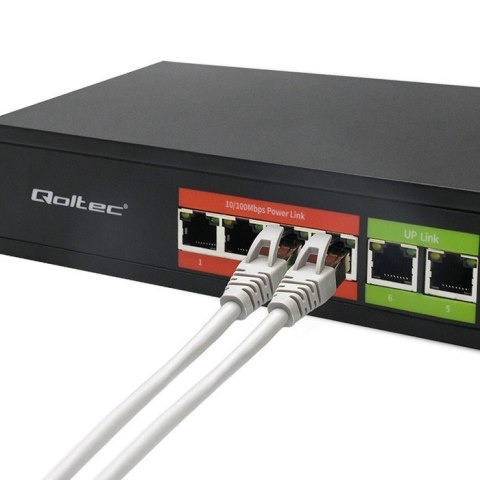 Przełącznik sieciowy SWITCH FAST Ethernet PoE | 4x RJ45 | 2x RJ45 Uplink | 65W | 10/100Mb/s