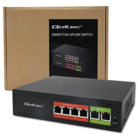 Przełącznik sieciowy SWITCH FAST Ethernet PoE | 4x RJ45 | 2x RJ45 Uplink | 65W | 10/100Mb/s