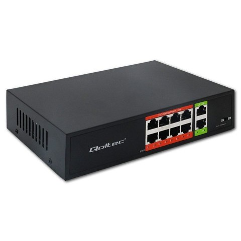 Przełącznik sieciowy SWITCH FAST Ethernet PoE | 8x RJ45 | 2x RJ45 Uplink | 120W | 10/100 Mb/s