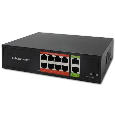 Przełącznik sieciowy SWITCH FAST Ethernet PoE | 8x RJ45 | 2x RJ45 Uplink | 120W | 10/100 Mb/s