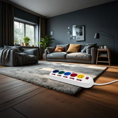 Listwa zasilająca 5 gniazd z włącznikami /multi MCE204 M/W