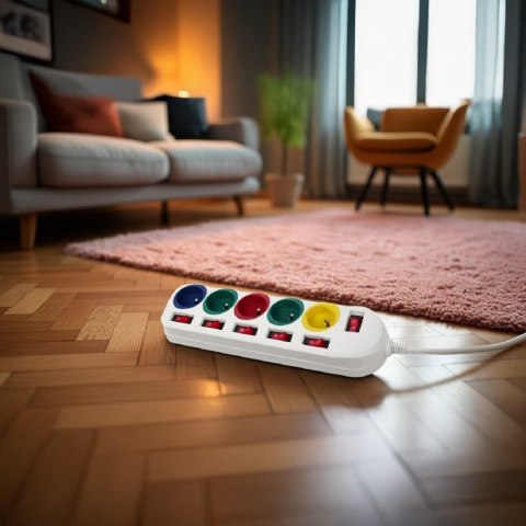 Listwa zasilająca 5 gniazd z włącznikami /multi MCE204 M/W