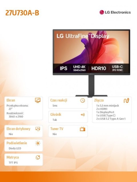 Monitor 27 cali 27U730A-B
