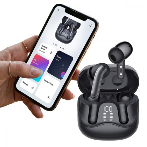 Słuchawki bezprzewodowe AC591 PRO ANC , ENC, 6 mikrofonów, etui ładujące